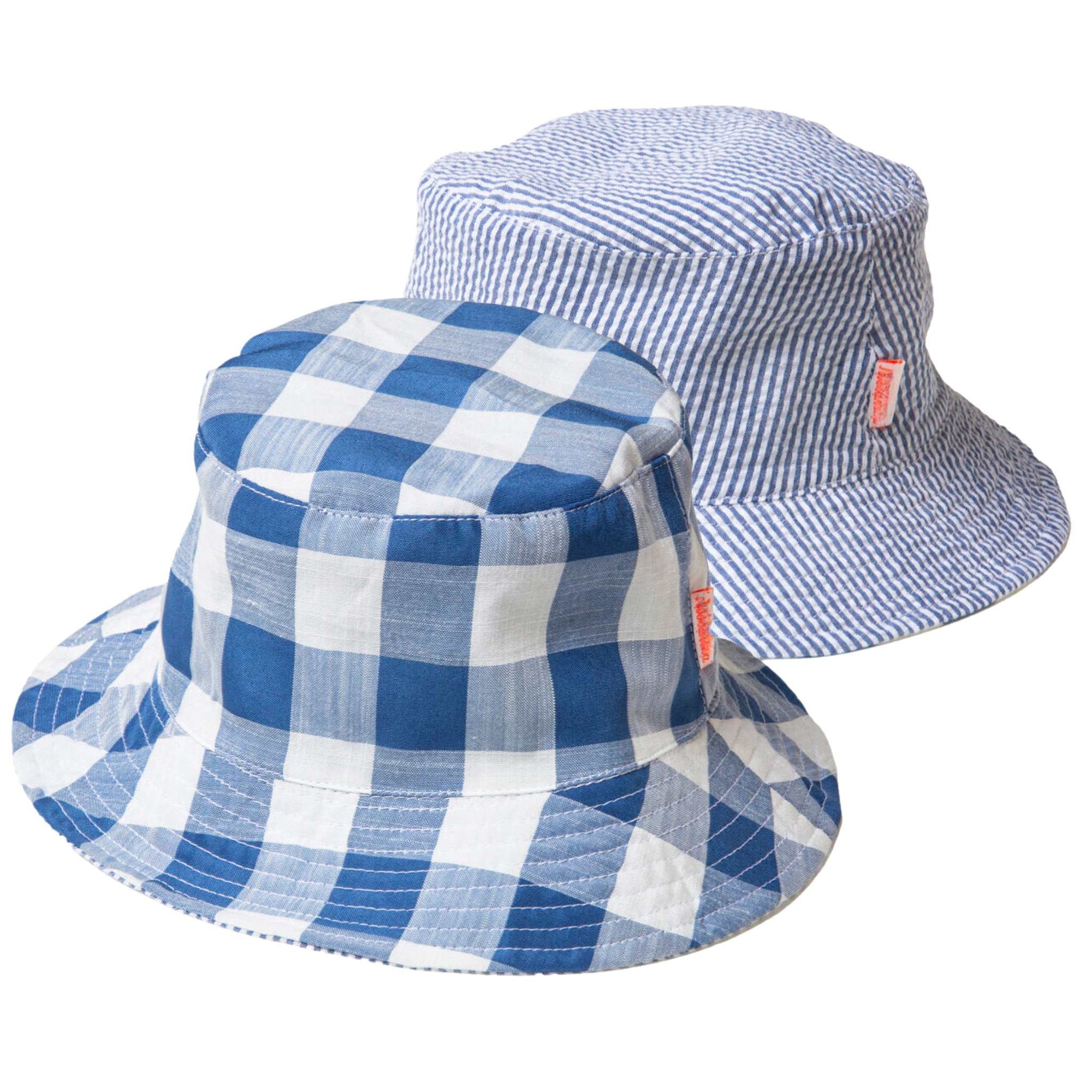 Reversible Retro Bucket Hat - Blue Check