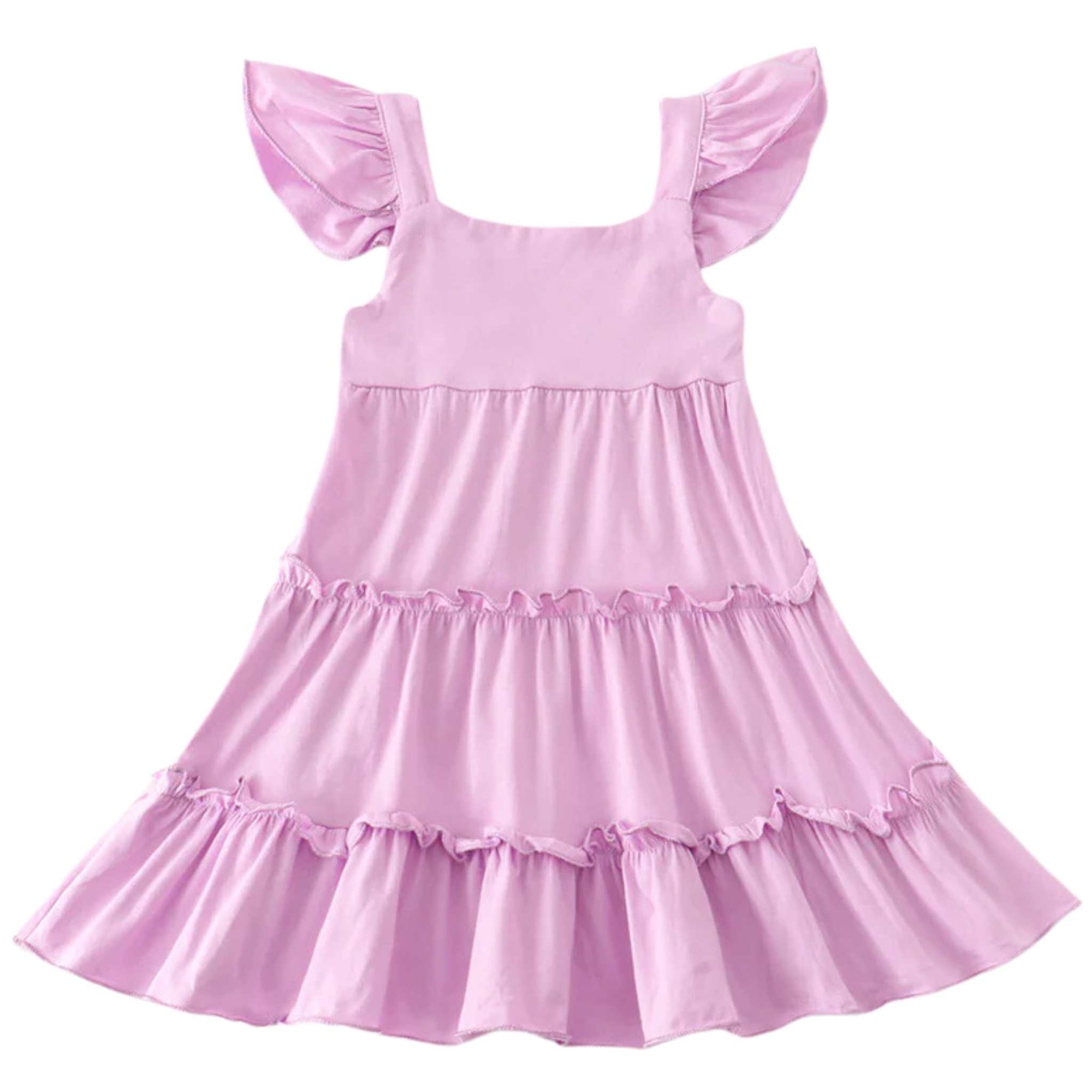 Lavender Ruffle Tiered Dress