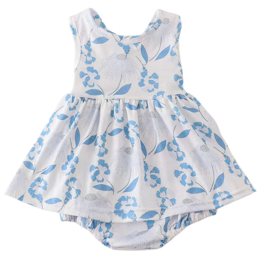 Mom and Me Blue Porcelain Bubble Romper