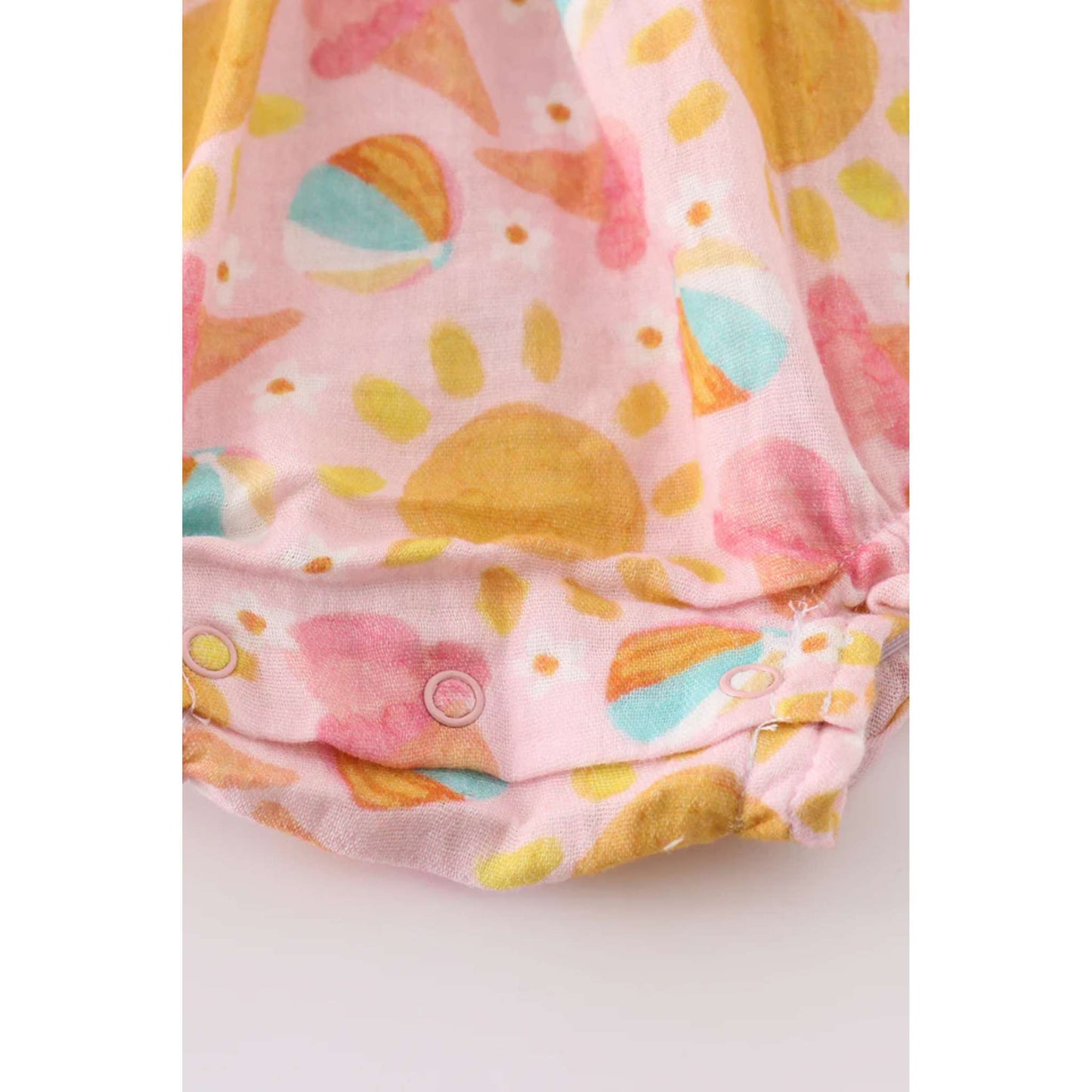 Sunny Ice Cream Muslin Smocked Romper