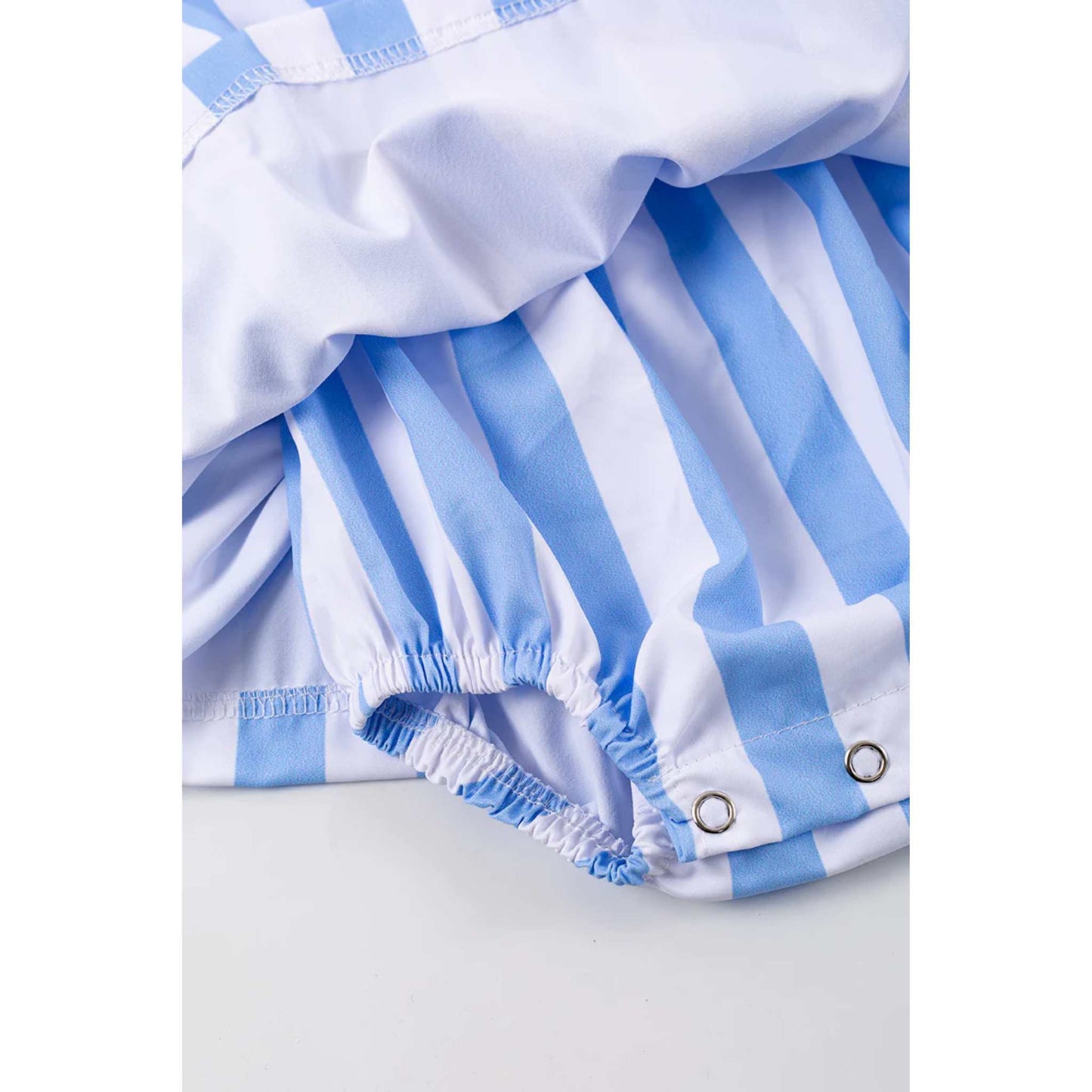 Blue Stripes Ruffle Romper