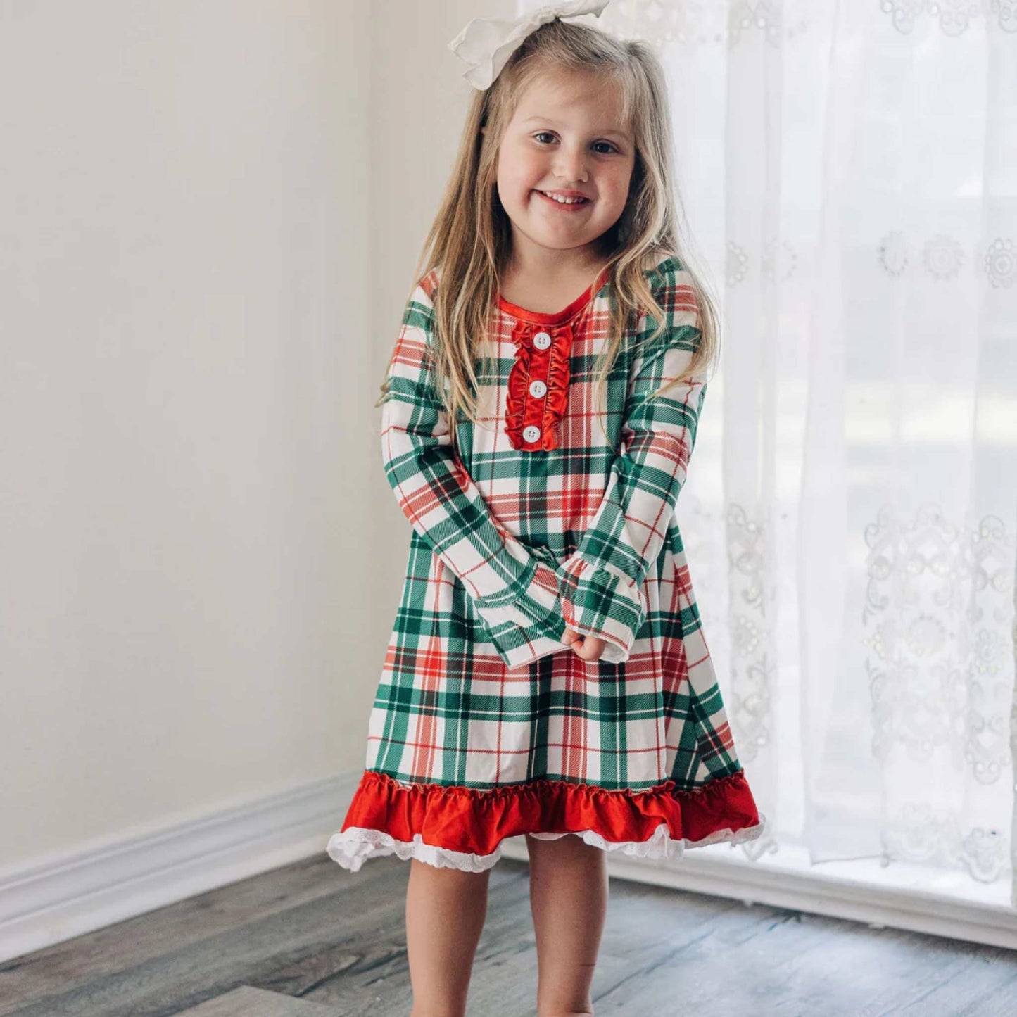 Christmas Plaid Nightgown with Bloomers