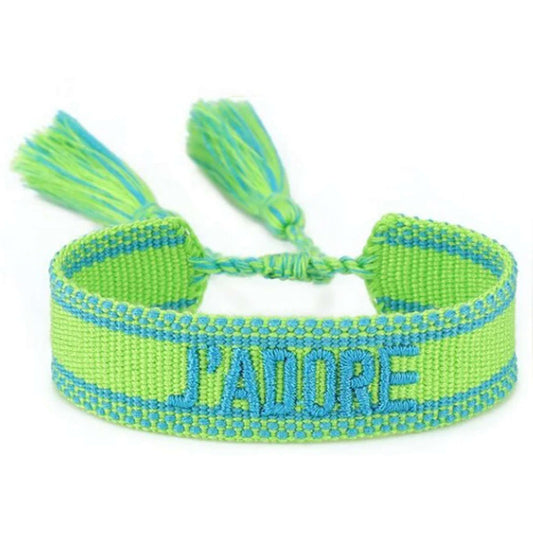 Woven Bracelet - Neon Green J'adore