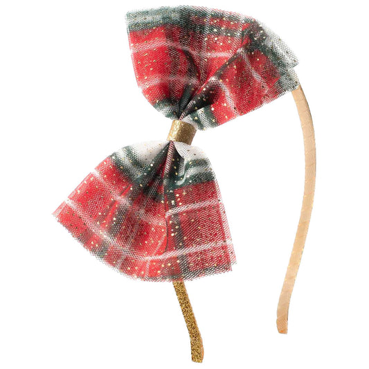 Christmas Plaid Bow Headband