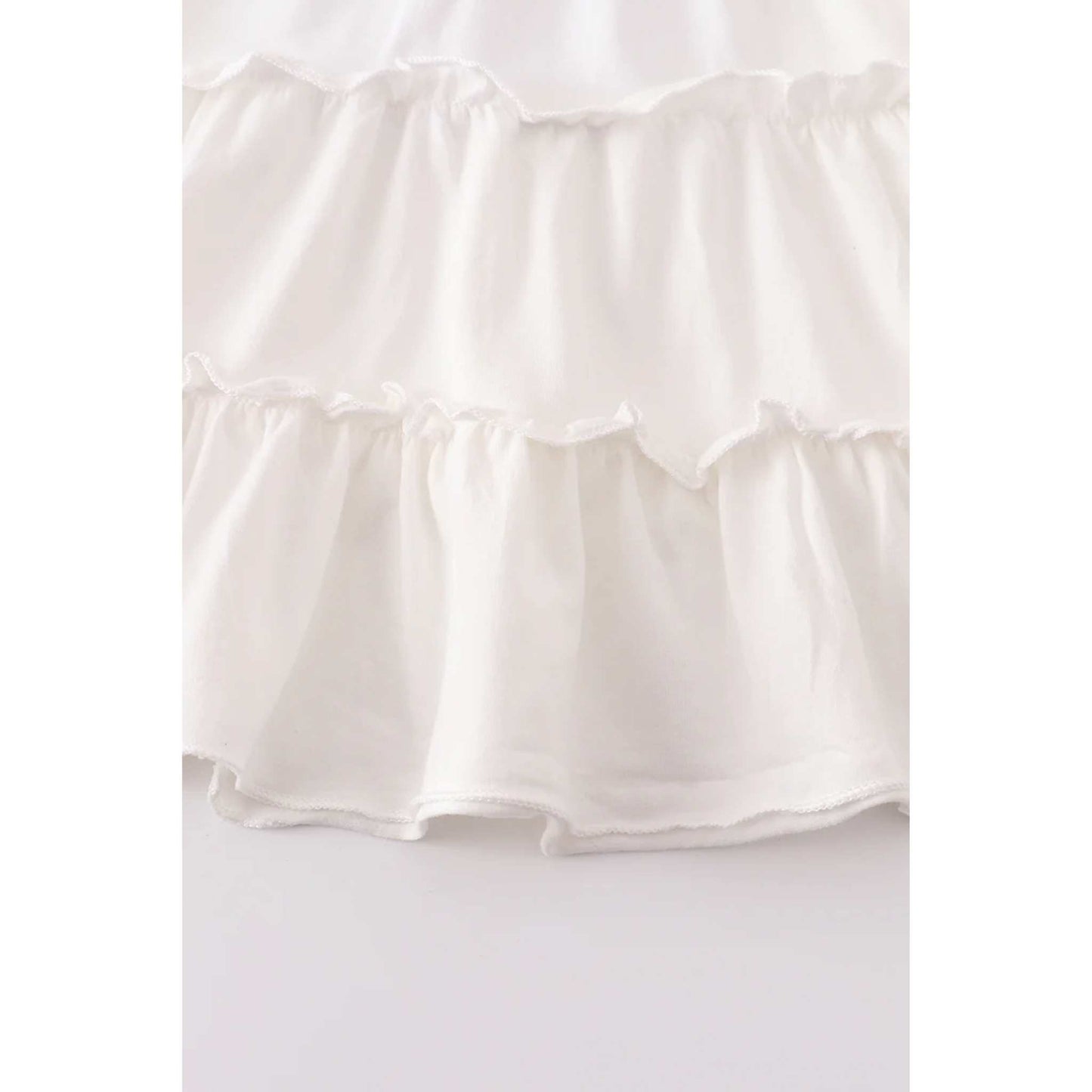 White Ruffle Tiered Dress