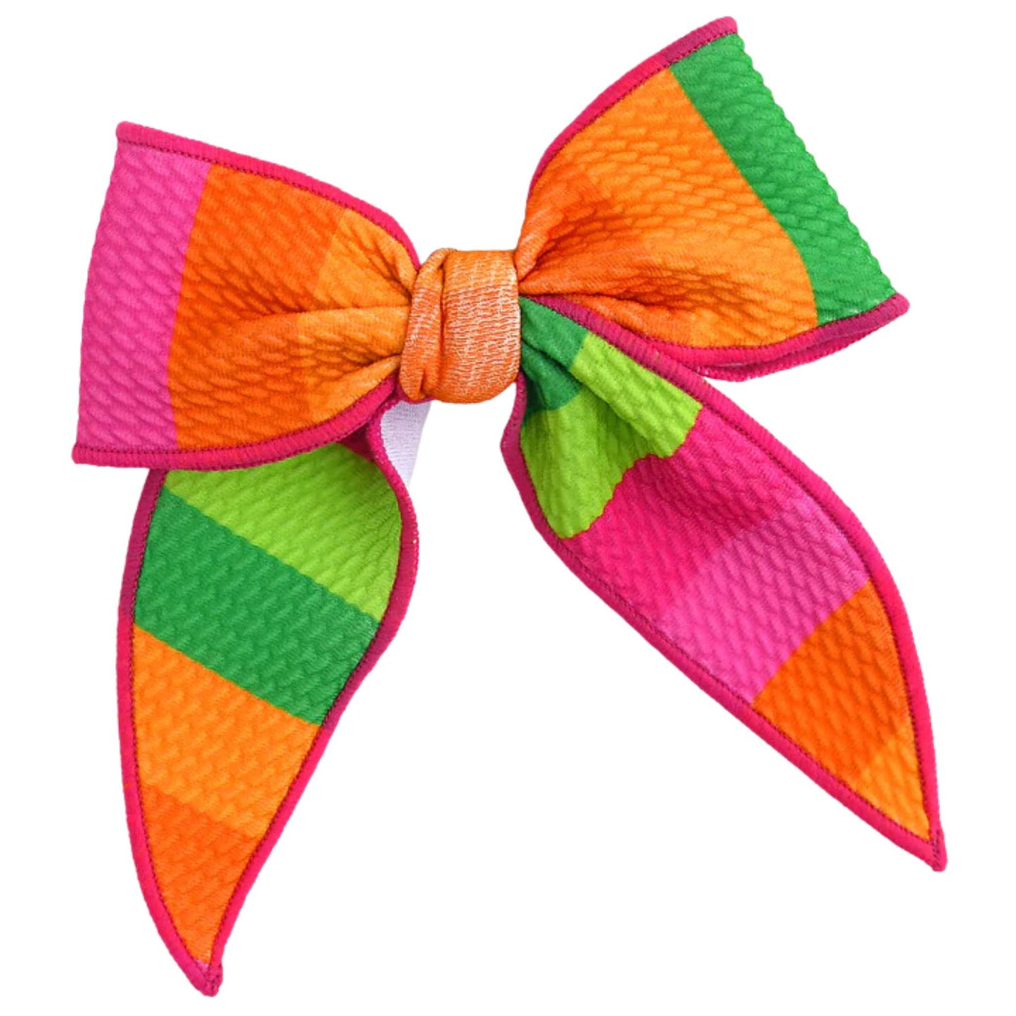 Clip Bow - Neon Stripe