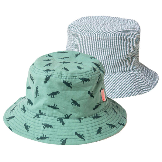 Reversible T-Rex Bucket Hat - Green