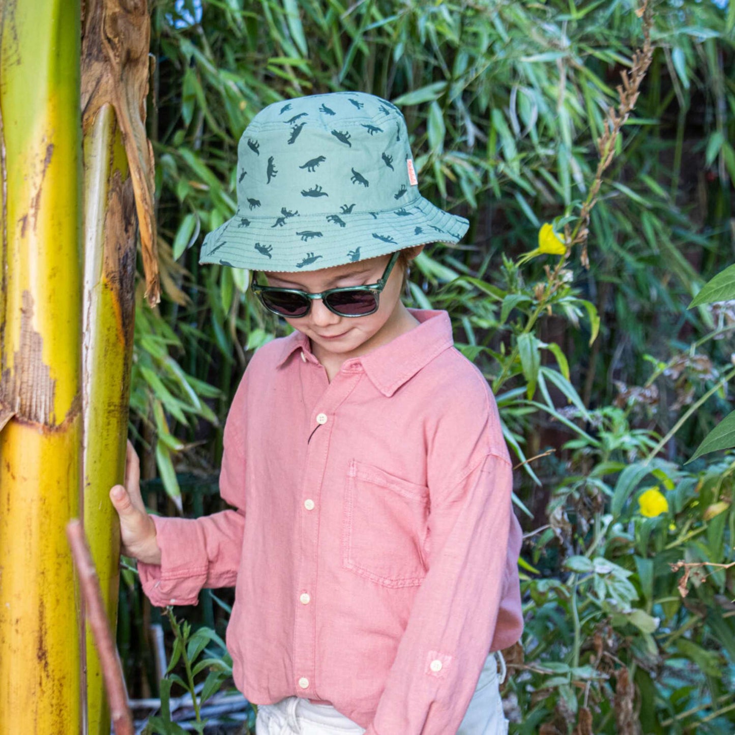 Reversible T-Rex Bucket Hat - Green