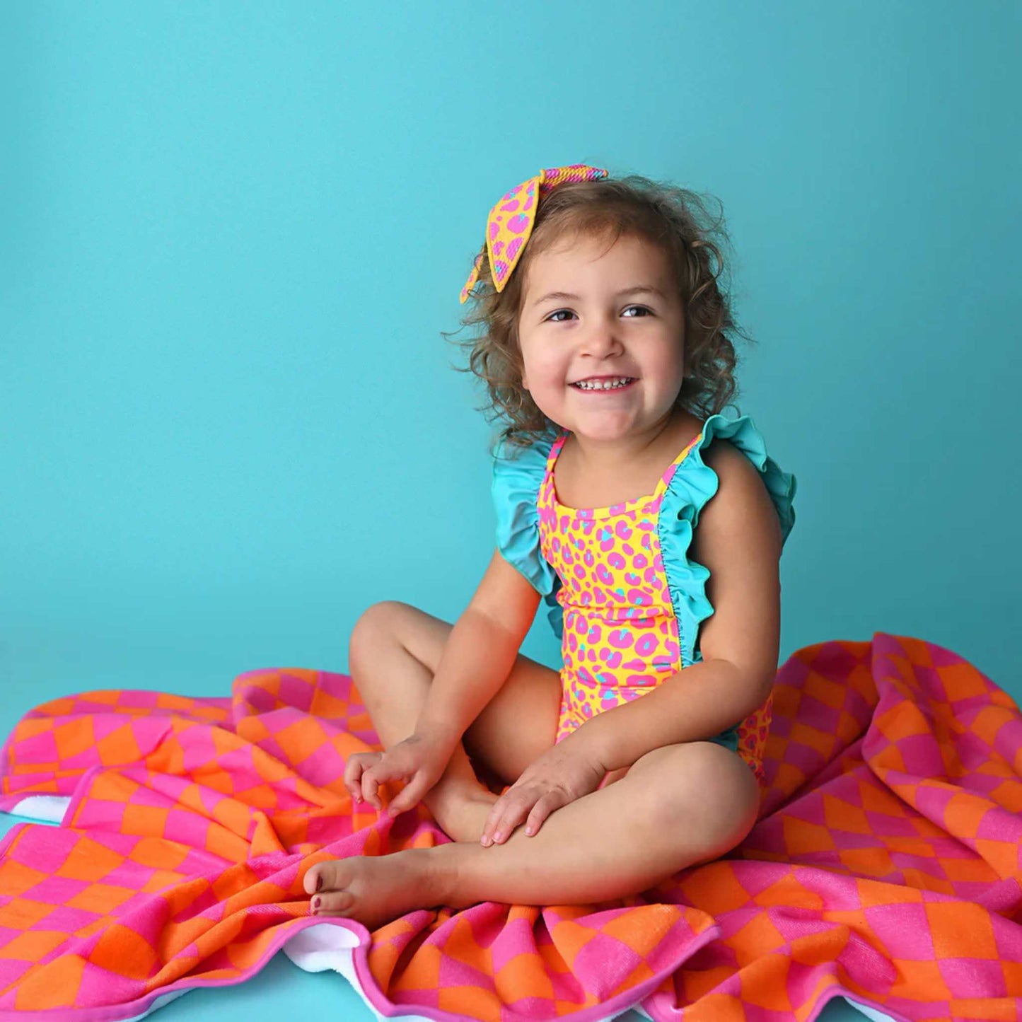 One-Piece Swimsuit - Orange Leopard