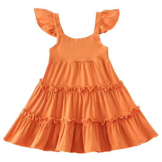 Coral Ruffle Tiered Dress