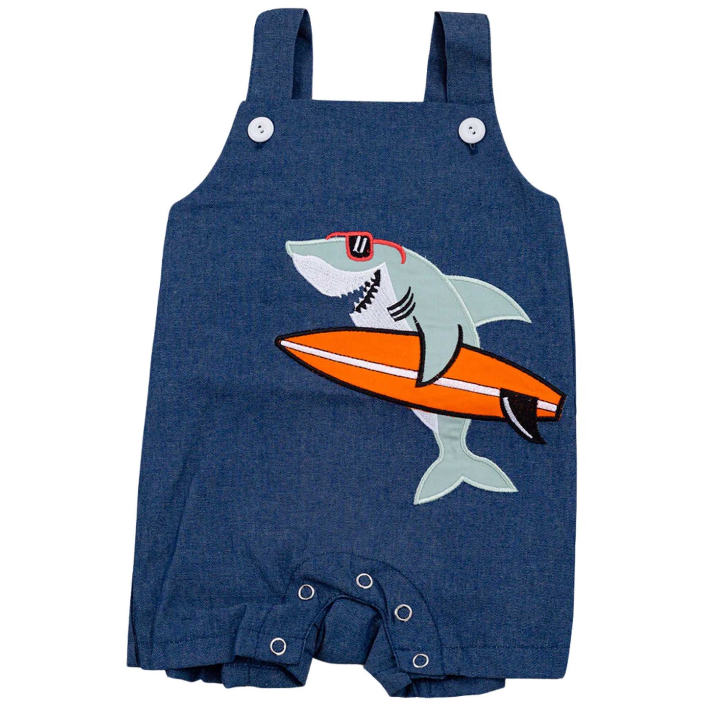 Surfer Shark Denim Romper