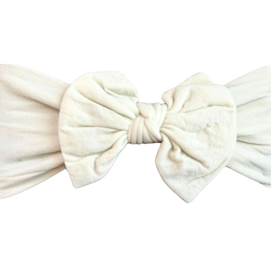 Nylon Bow Headband - Bone