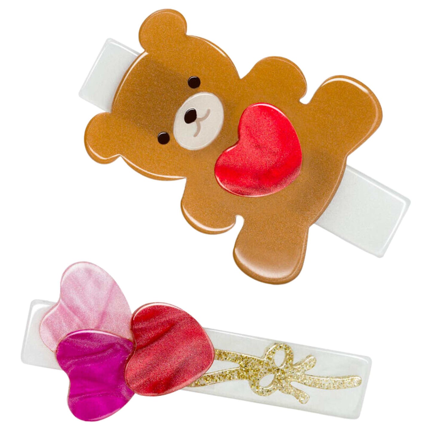 Bear and Balloons Hair Clip Set