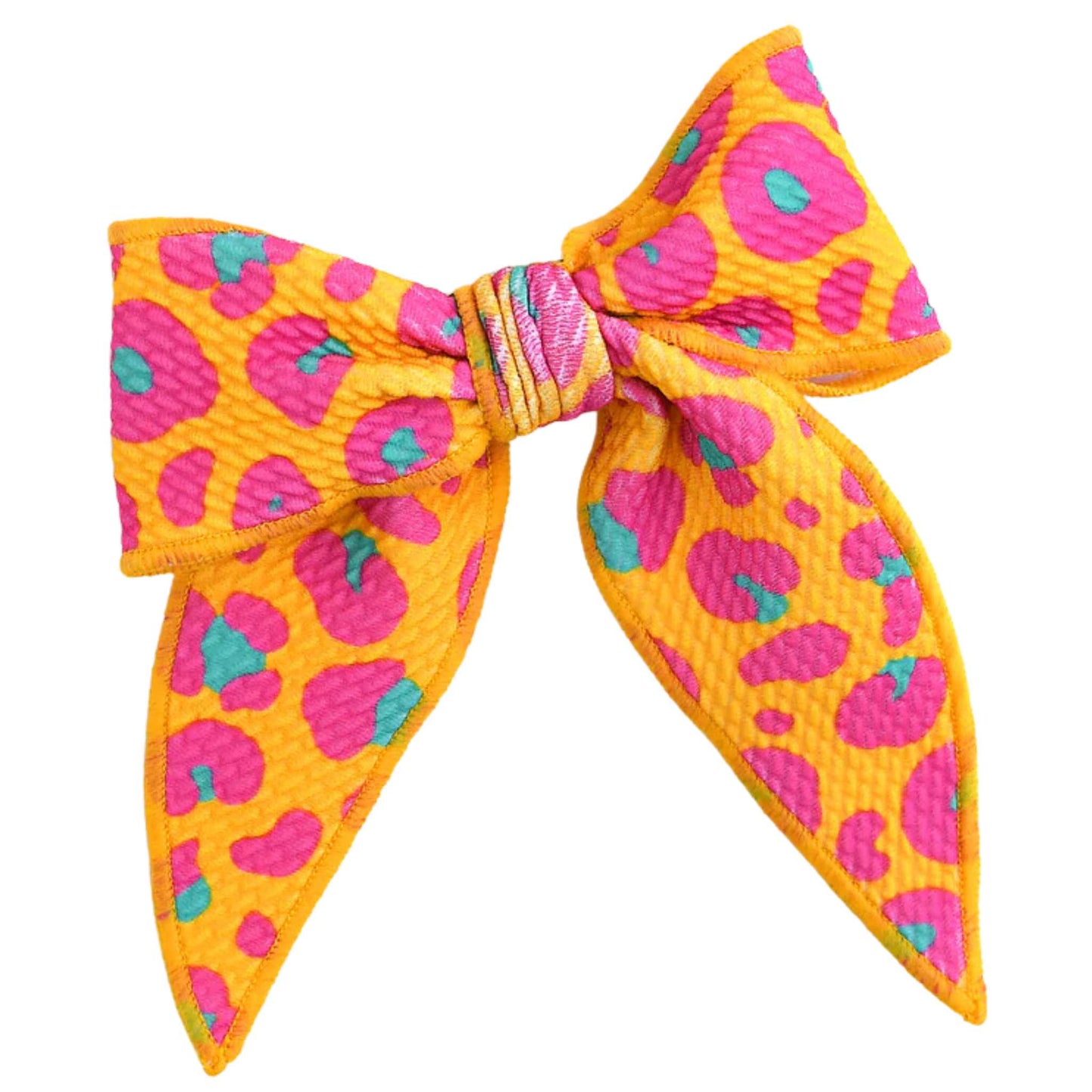 Clip Bow - Orange Leopard