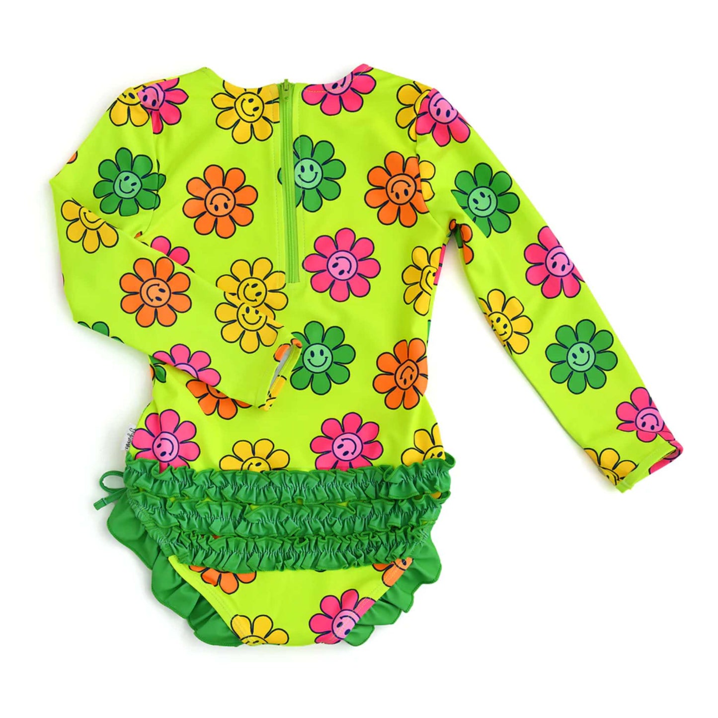 Rash Guard Swimsuit - Neon Smiley