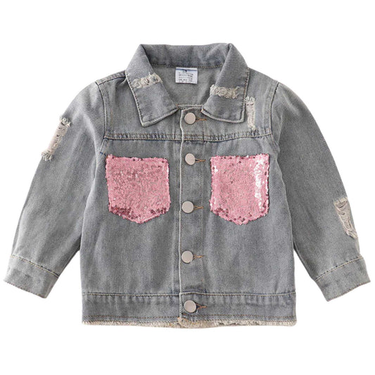 Sequin Pocket Denim Jacket