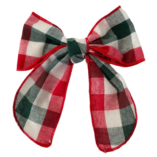 6" Holiday Plaid Festive Bow