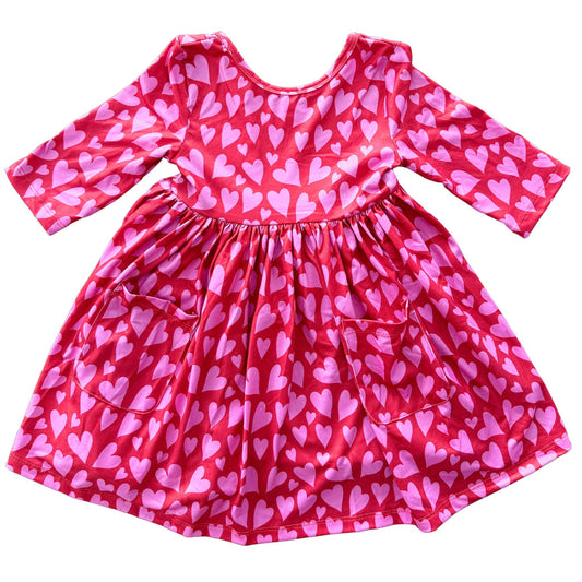 Hearts and Hugs Pocket Twirl Dress