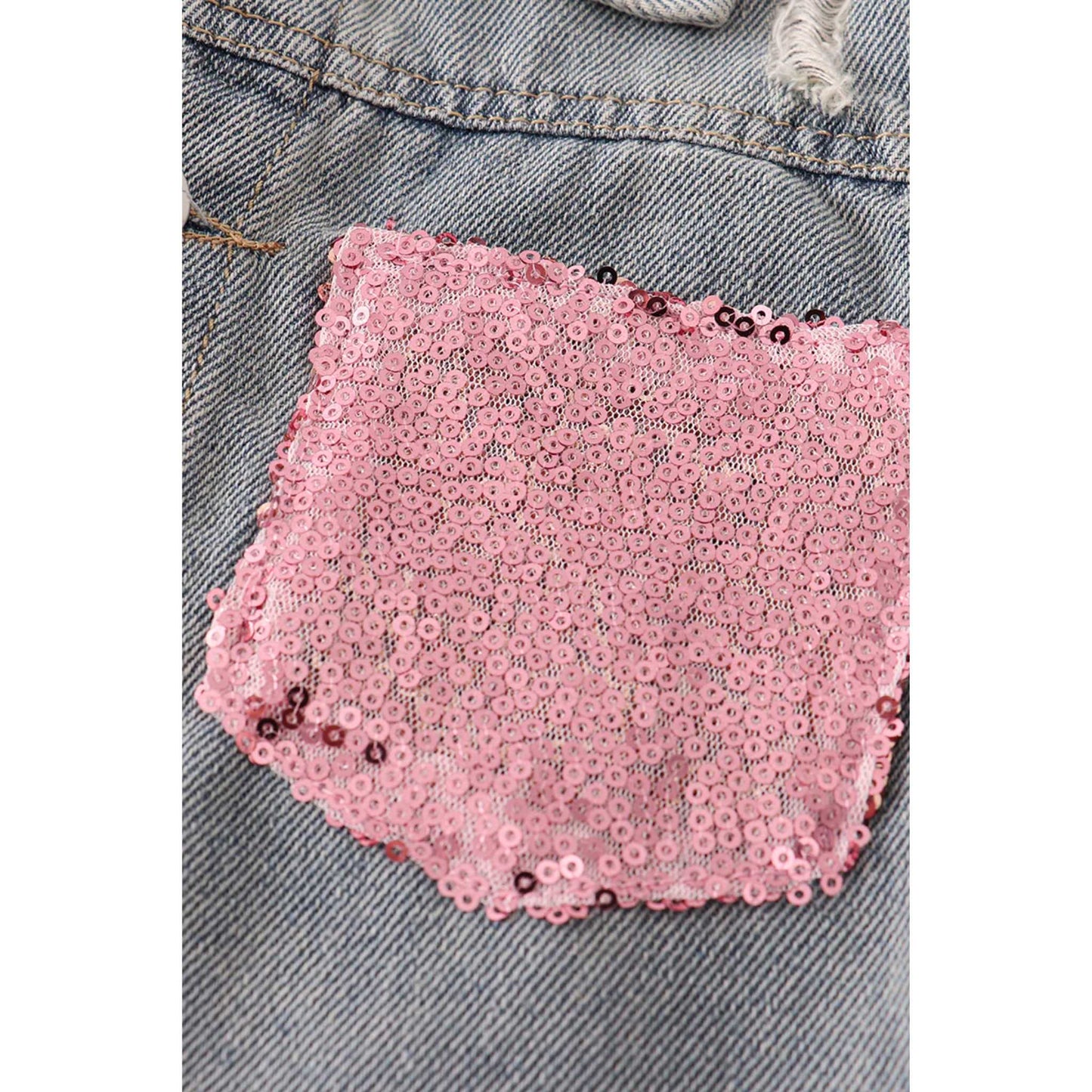 Sequin Pocket Denim Jacket