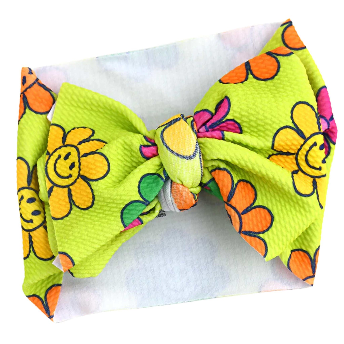 Baby Headwrap - Neon Smiley