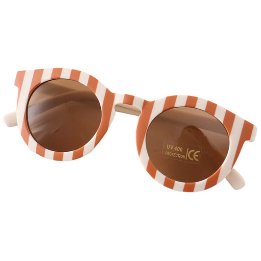 Retro Round Sunglasses - Caramel/Beige