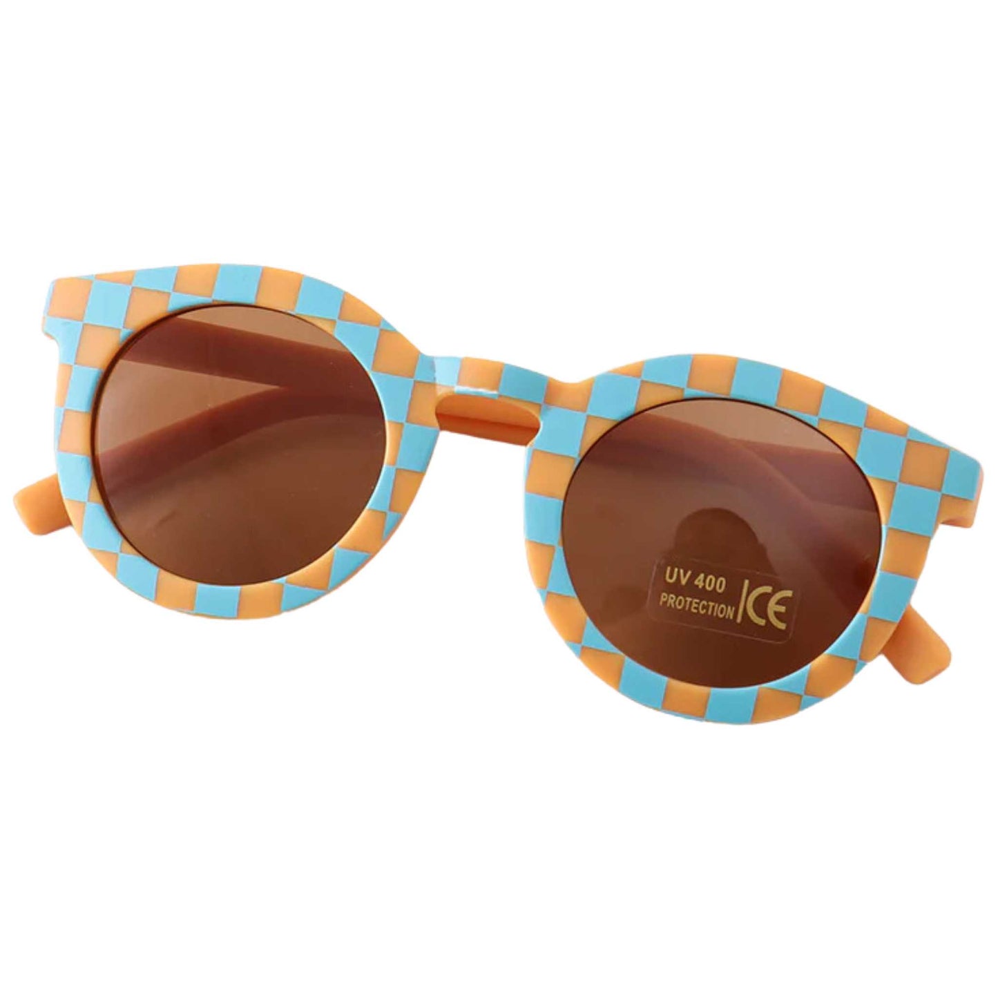 Retro Round Sunglasses - Blue/Yellow