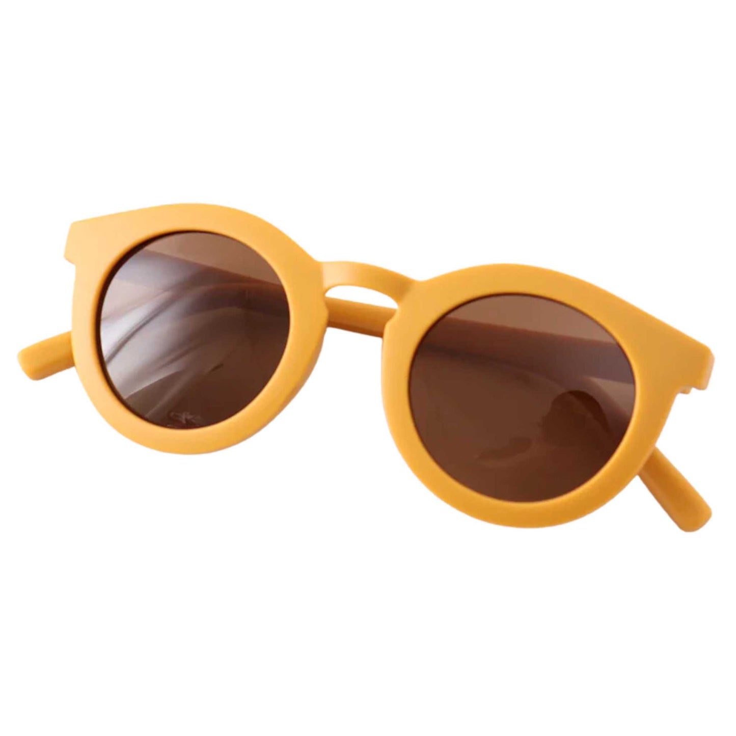 Adult Retro Round Sunglasses - Yellow