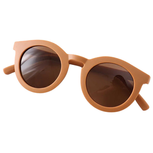 Adult Retro Round Sunglasses - Caramel