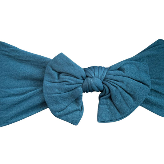 Nylon Bow Headband - Indigo