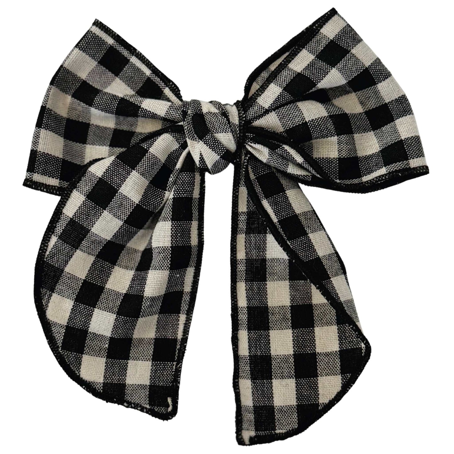 6" Black Checkered Festive Bow