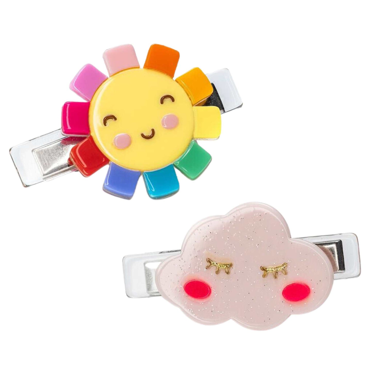 Sun and Cloud Hair Clip Set