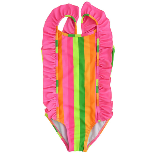 One-Piece Swimsuit - Neon Stripe