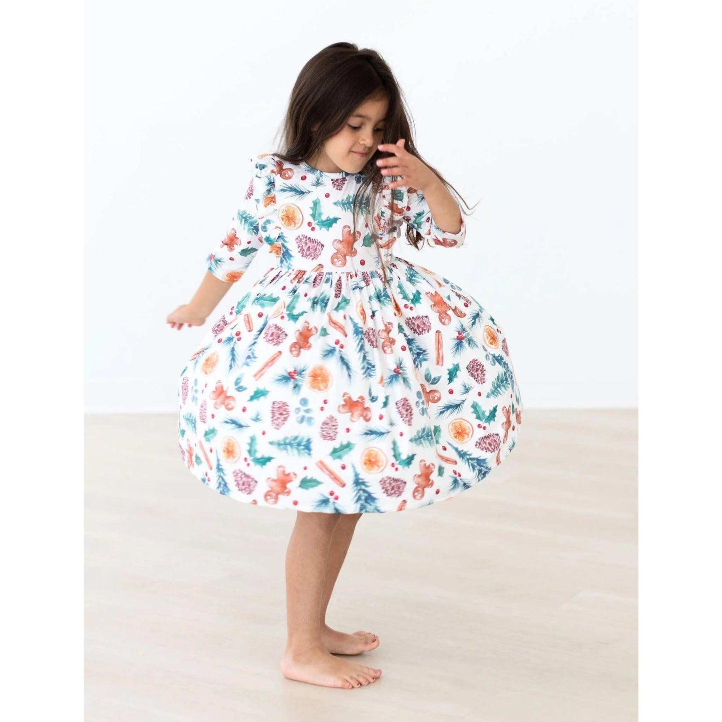 Classic Christmas Ruffle Twirl Dress