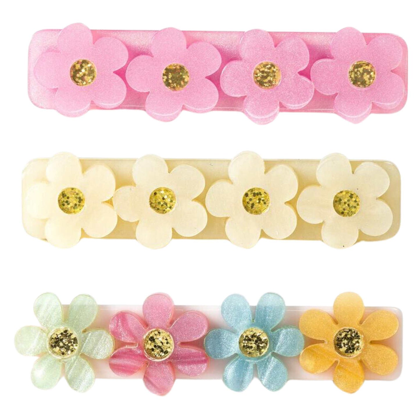 Vibrant Flowers Hair Clip Set