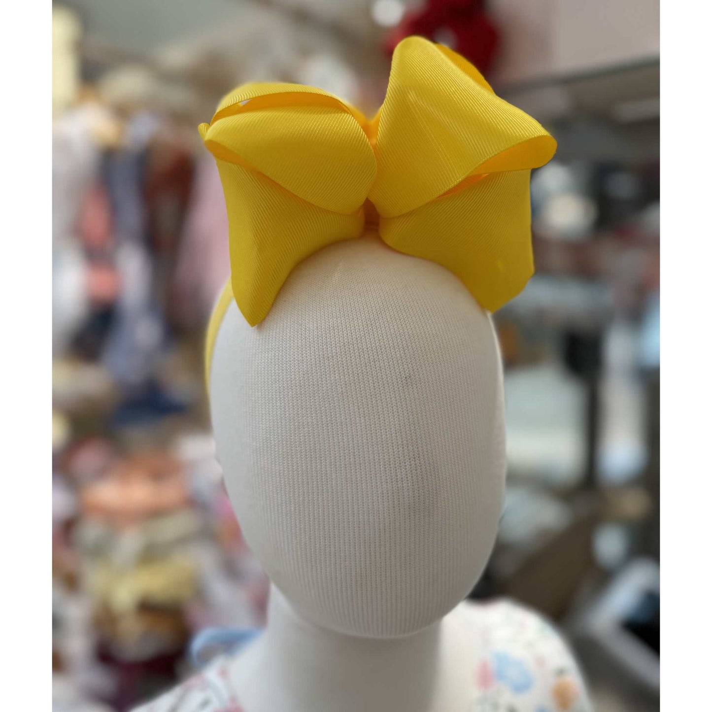 Jumbo 6" Double Bow Baby Headband - Yellow