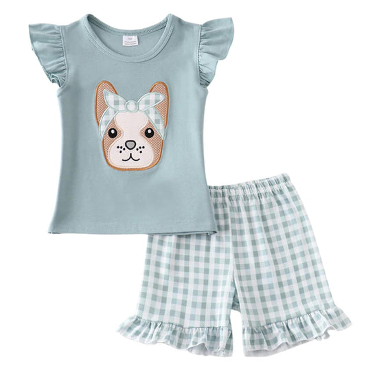 French Bulldog Ruffle Shorts Set