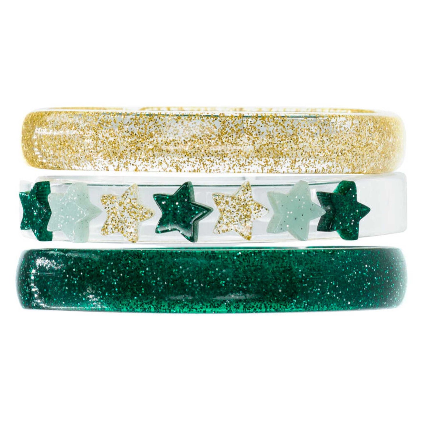 Gold and Green Stars Bracelet Set