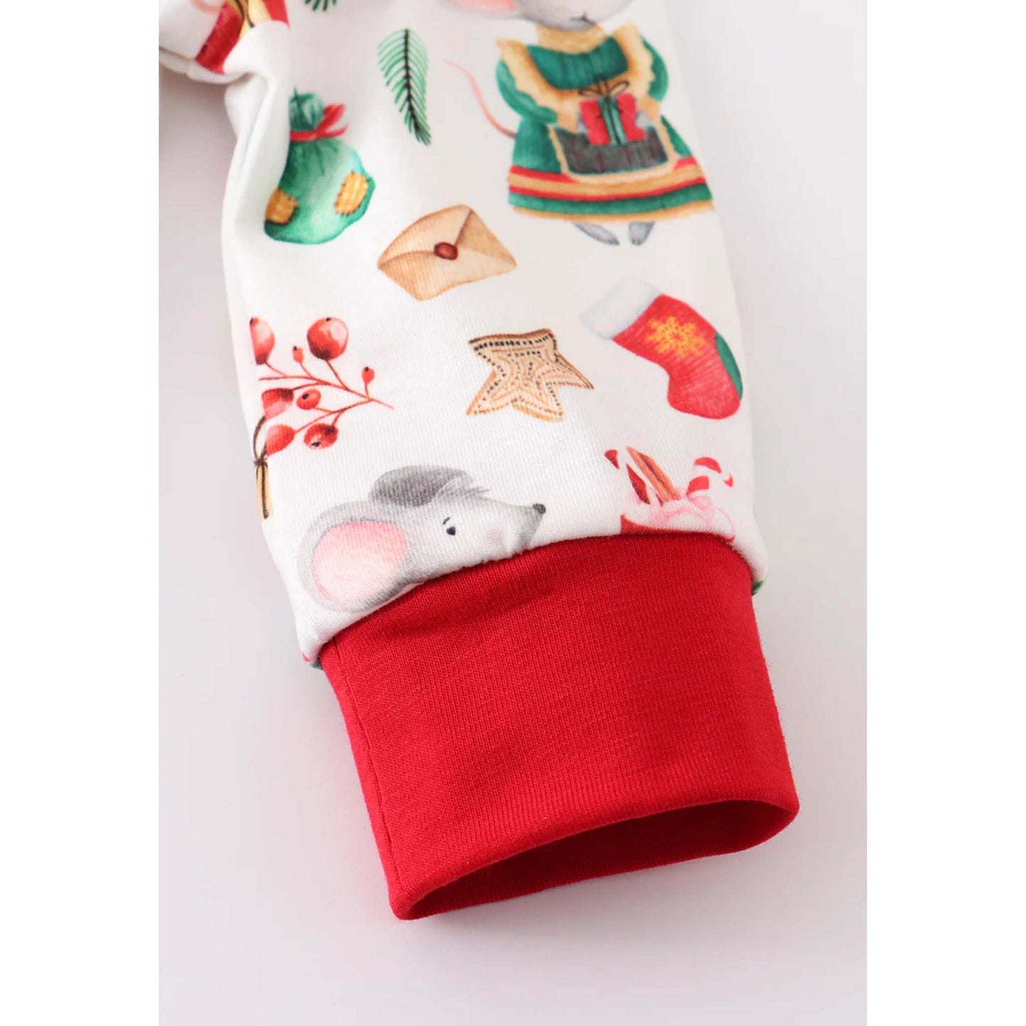 Red Christmas Mouse Boy Romper