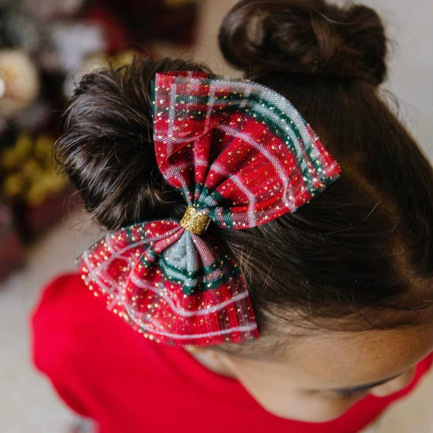 Christmas Plaid Bow Clip