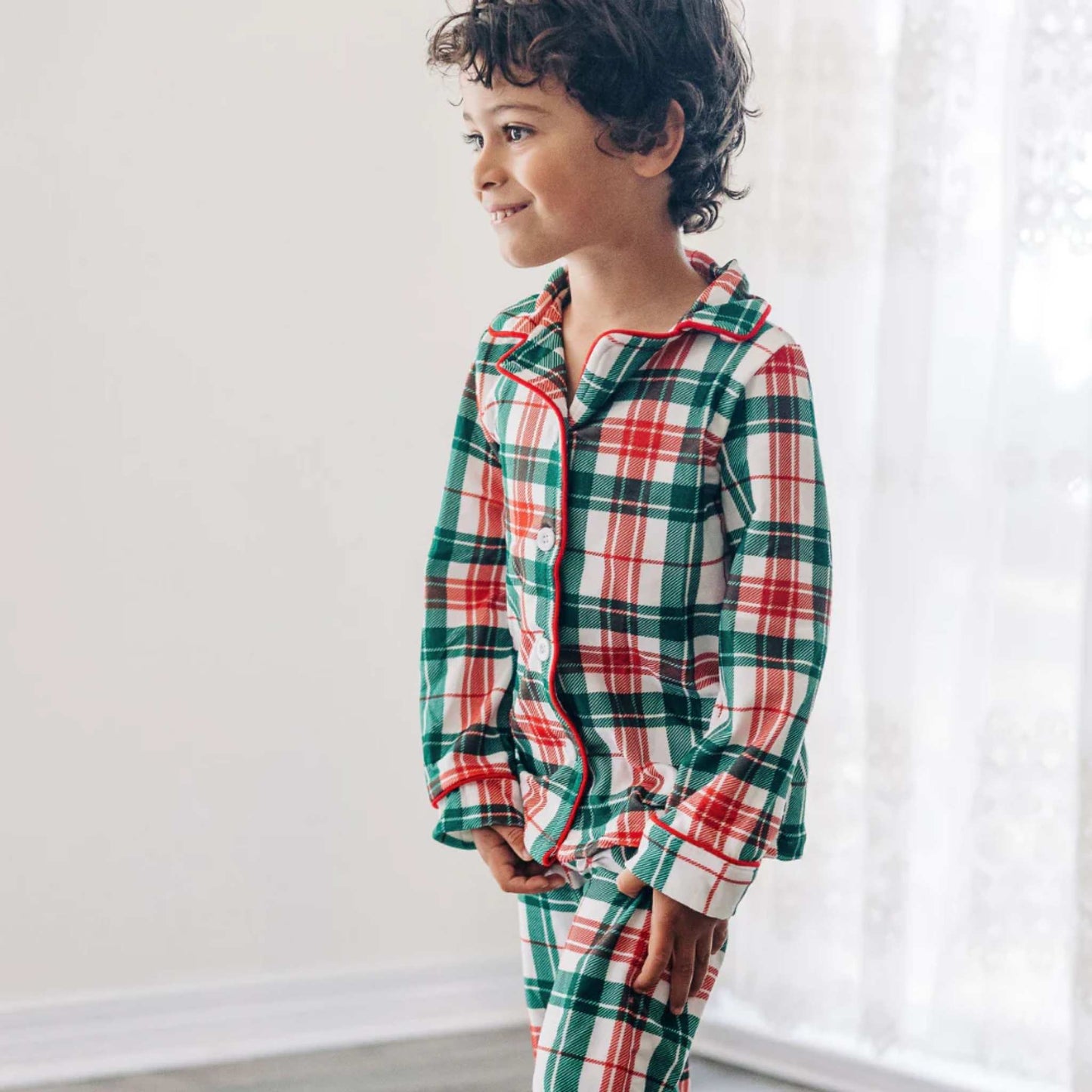 Christmas Plaid Button Down PJs