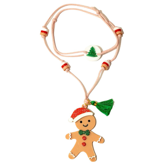 Happy Gingerbread Cookie Necklace