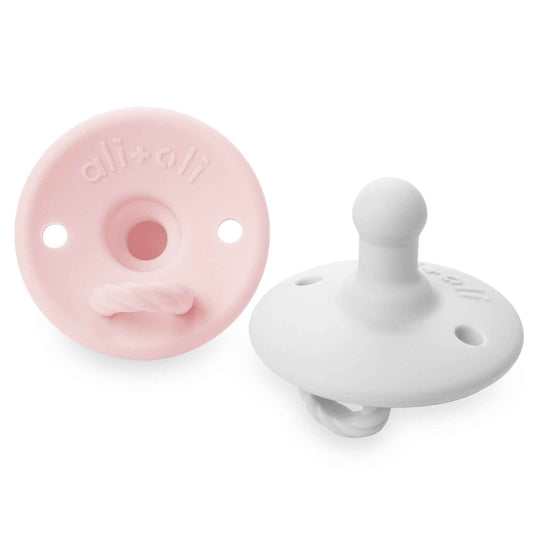 Silicone Pacifier Set - Pink/White