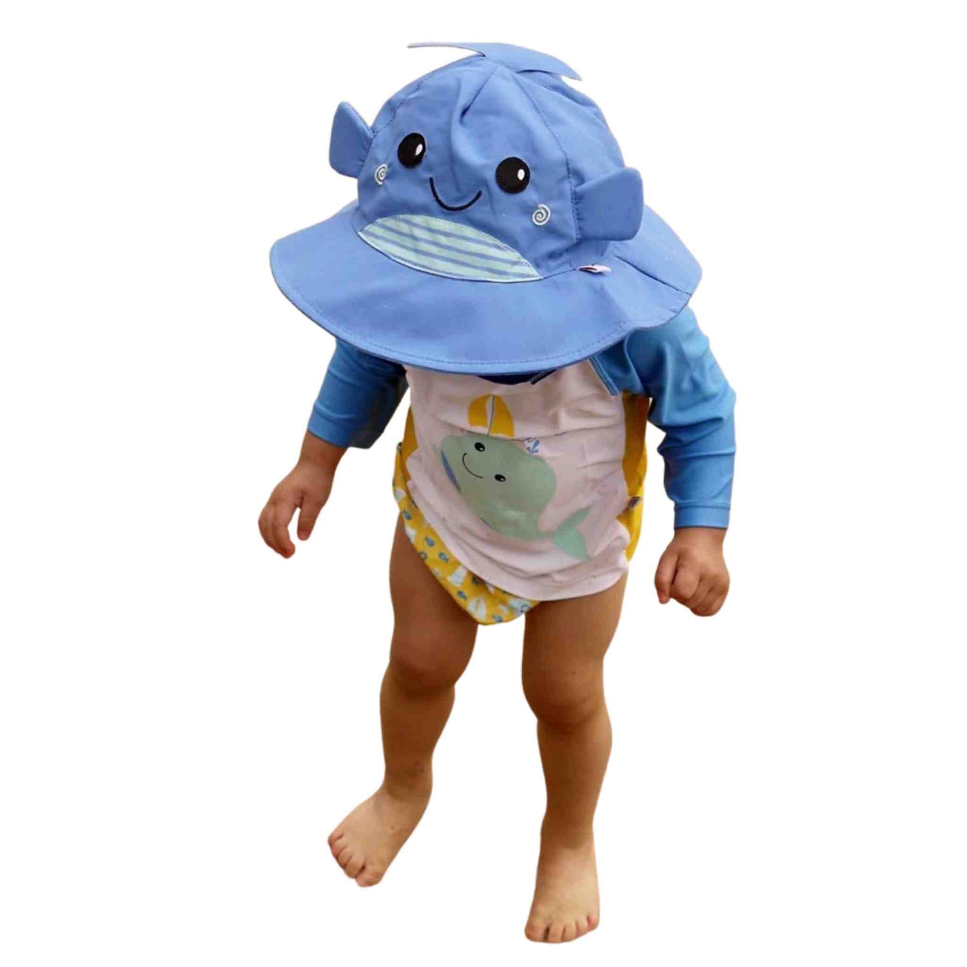 Swim Diaper + Sun Hat Set - Whale - Rocky and Jules