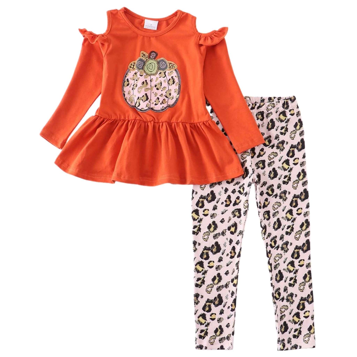 Leopard Pumpkin Open Shoulder Set