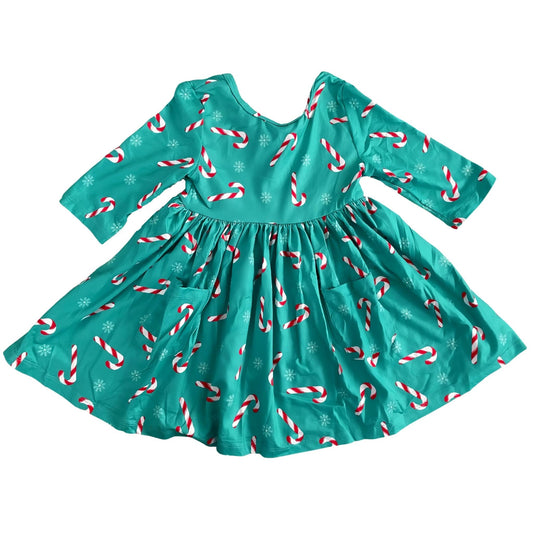 Christmas Candy Pocket Twirl Dress