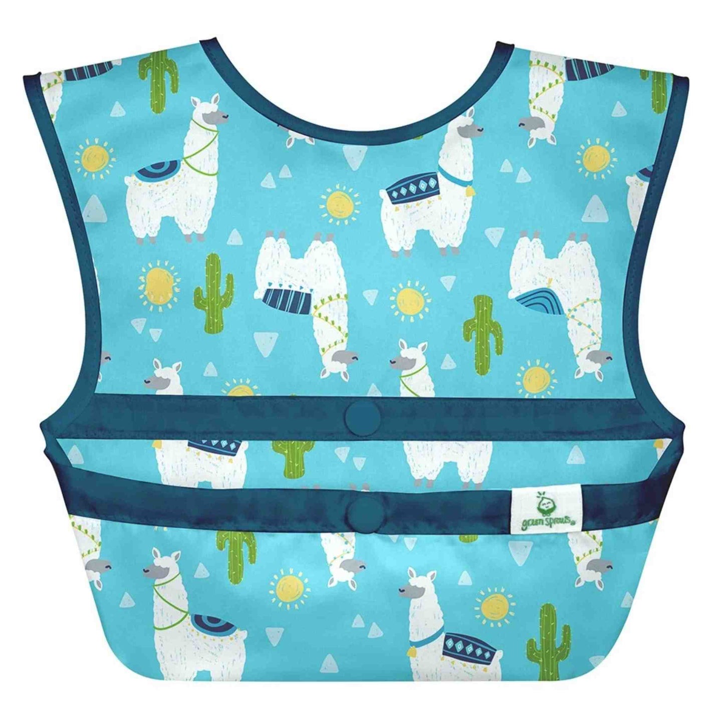 Snap + Go® Easy-wear Bib (Aqua Llamas) - Rocky and Jules