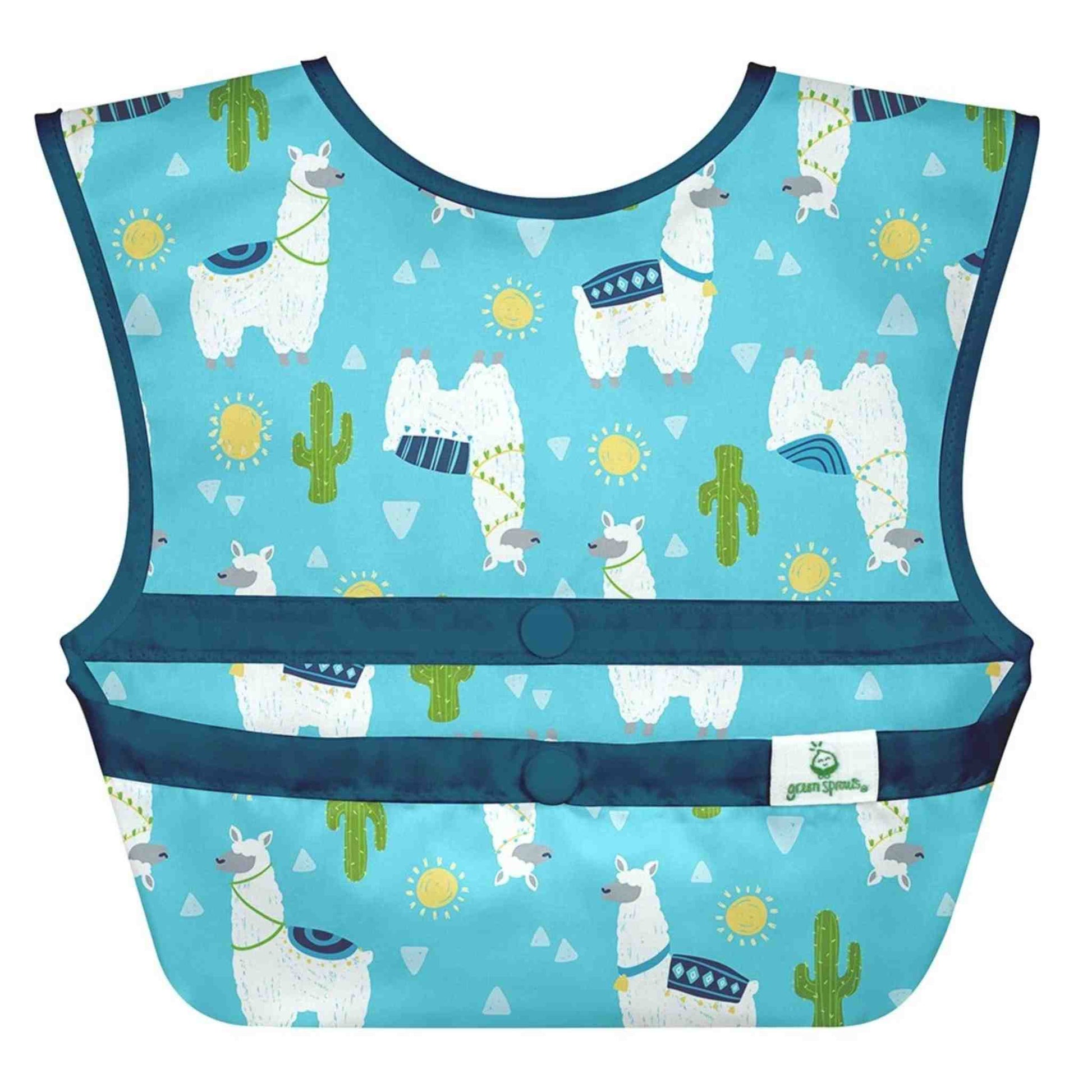 Snap + Go® Easy-wear Bib (Aqua Llamas) - Rocky and Jules