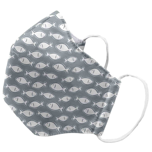 Child Reusable Face Mask (Gray Fish) - Rocky and Jules