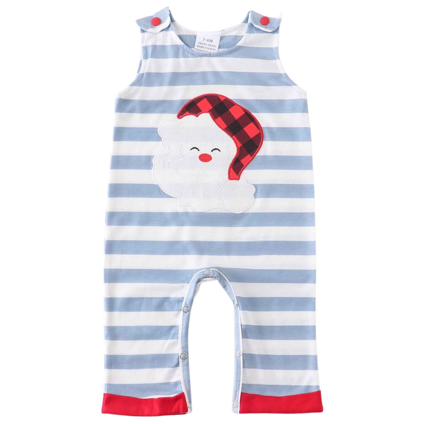 Blue Stripe Santa Romper