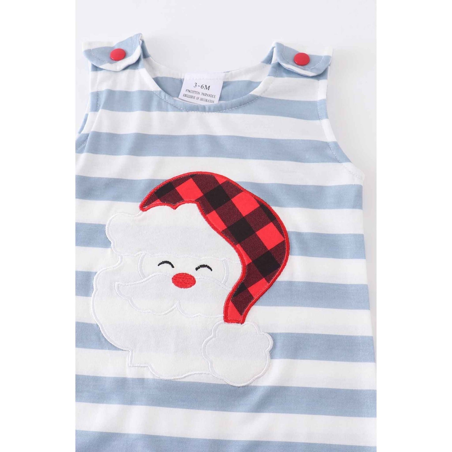 Blue Stripe Santa Romper